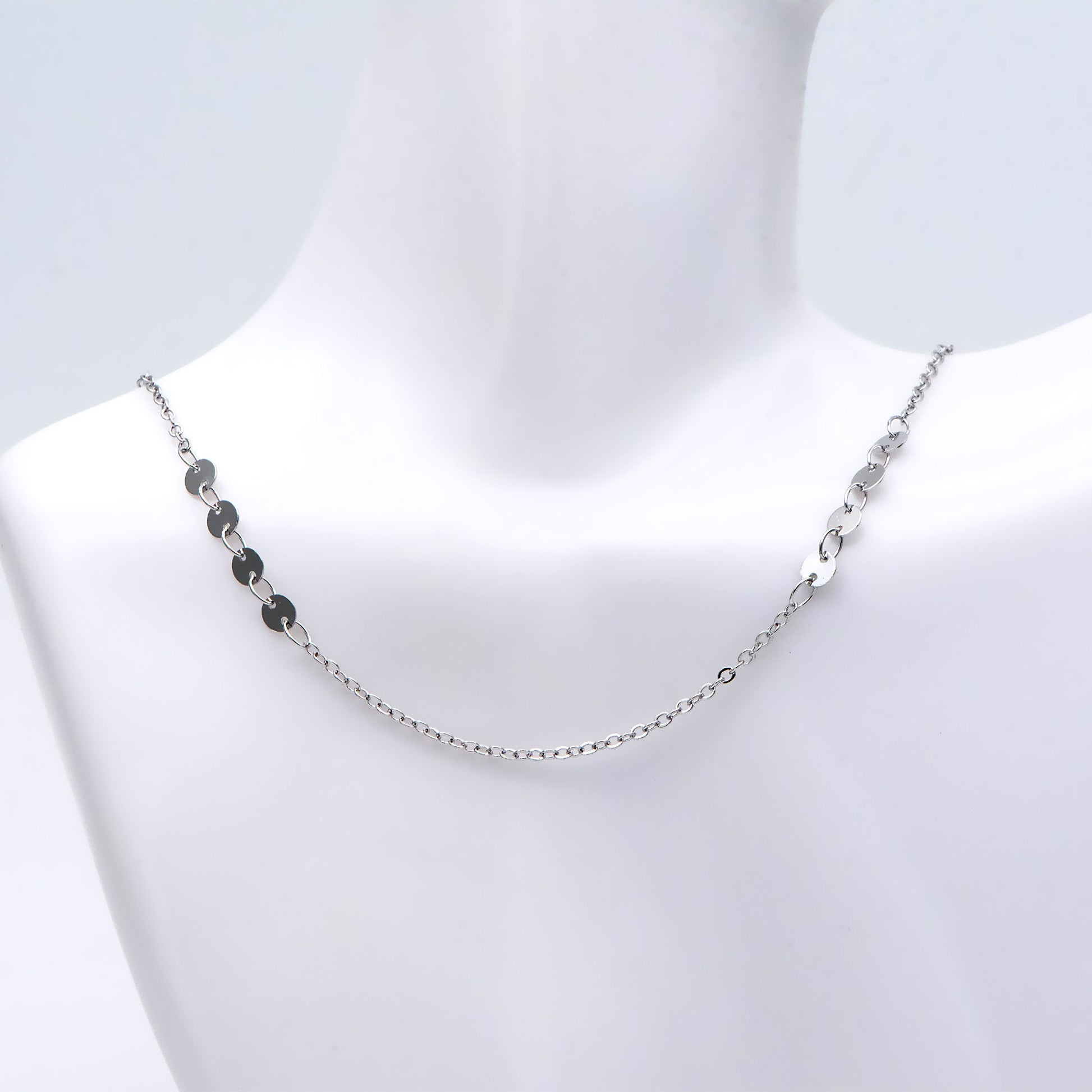 Gold/ Silver/ Rose Gold Cable Chain with Round Disc 4mm, Disk Beaded Chain, Geometric Jewelry Chain (#LK-190)/ 1 Meter=3.3 ft