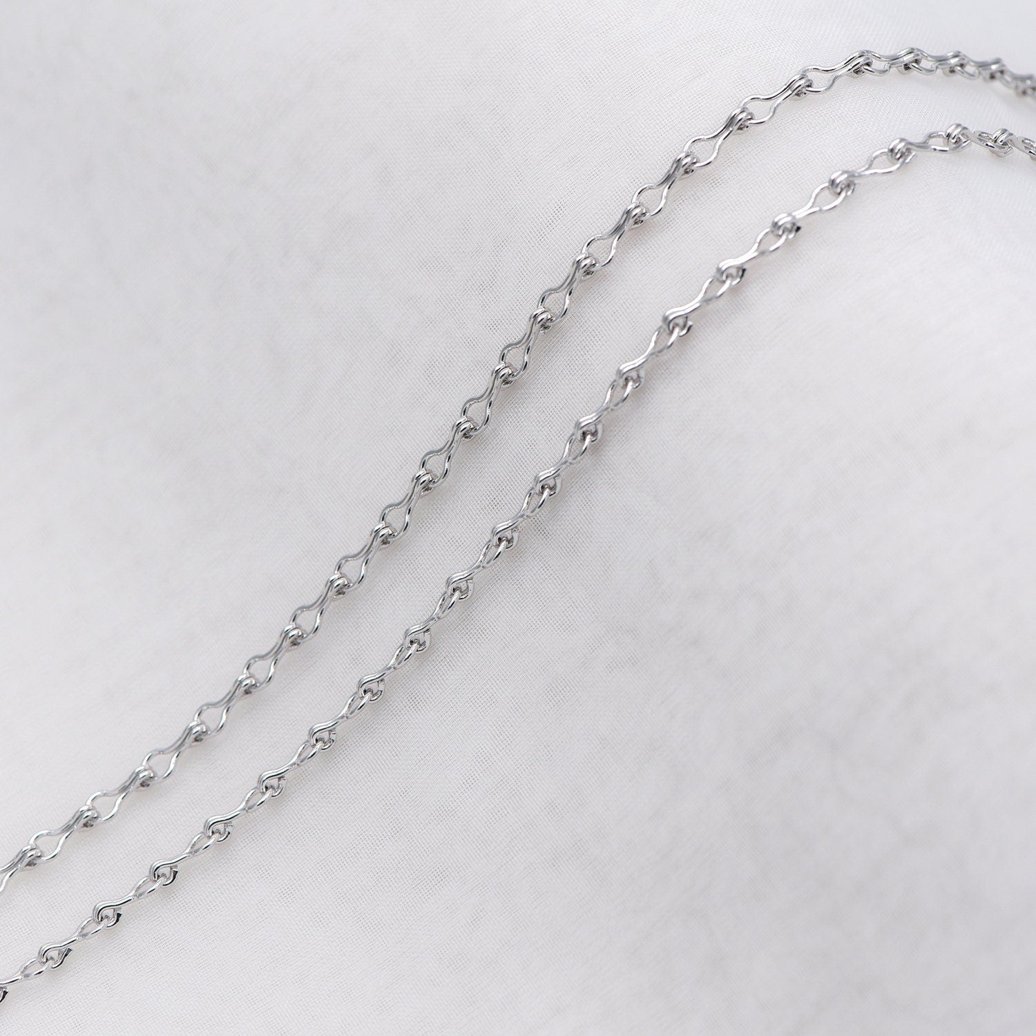 Gold/ Silver tone Link Chains 3.5mm, Real 18K Gold/ Rhodium plated Brass, Quality Specialty Chain Wholesale (#LK-231)/ 1 Meter=3.3 ft