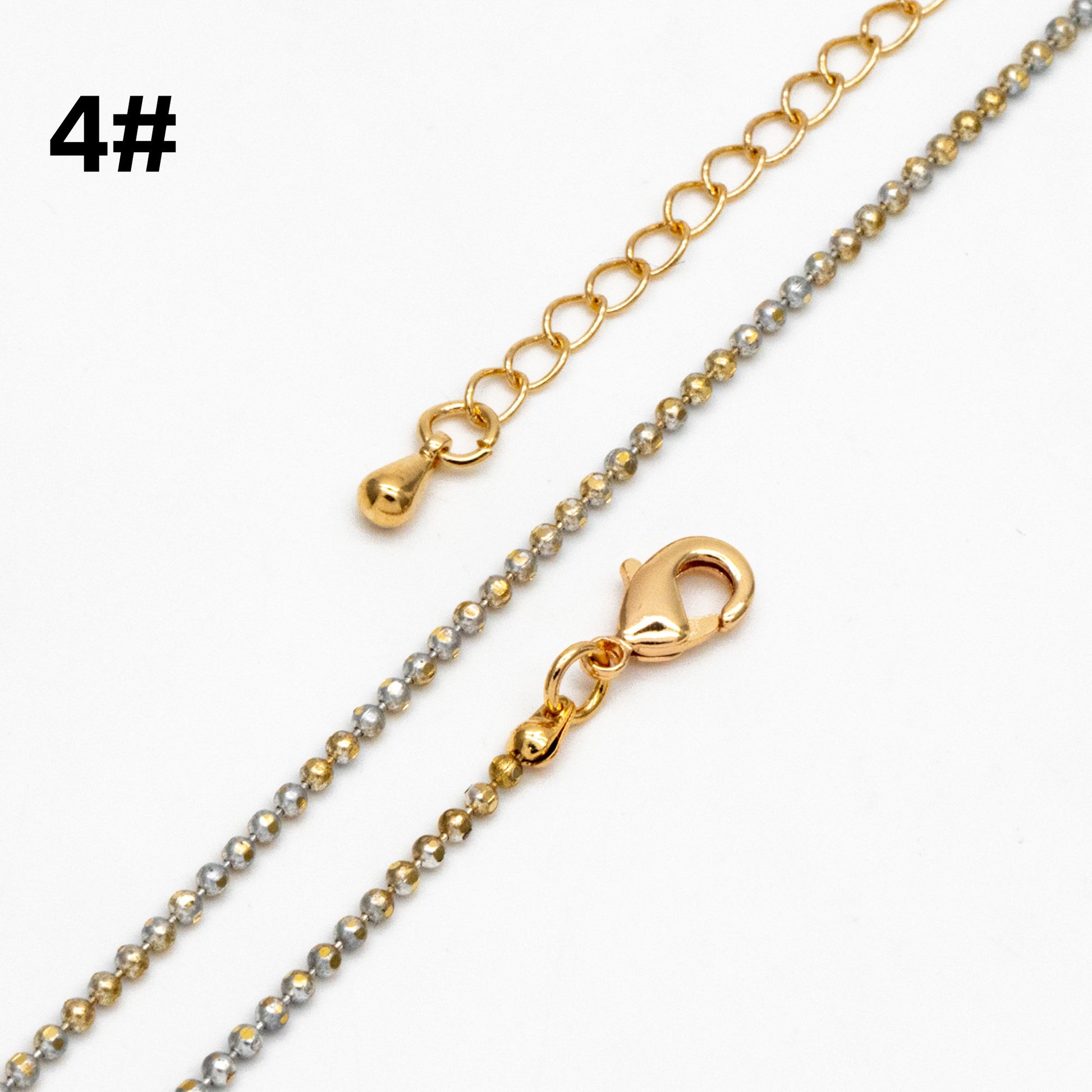 Gold Faceted Ball Beaded Chain, Finished Bracelet/ Anklet/ Necklace with Extender Chain, Ready to Wear (#LK-256)