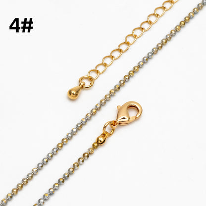 Gold Faceted Ball Beaded Chain, Finished Bracelet/ Anklet/ Necklace with Extender Chain, Ready to Wear (#LK-256)