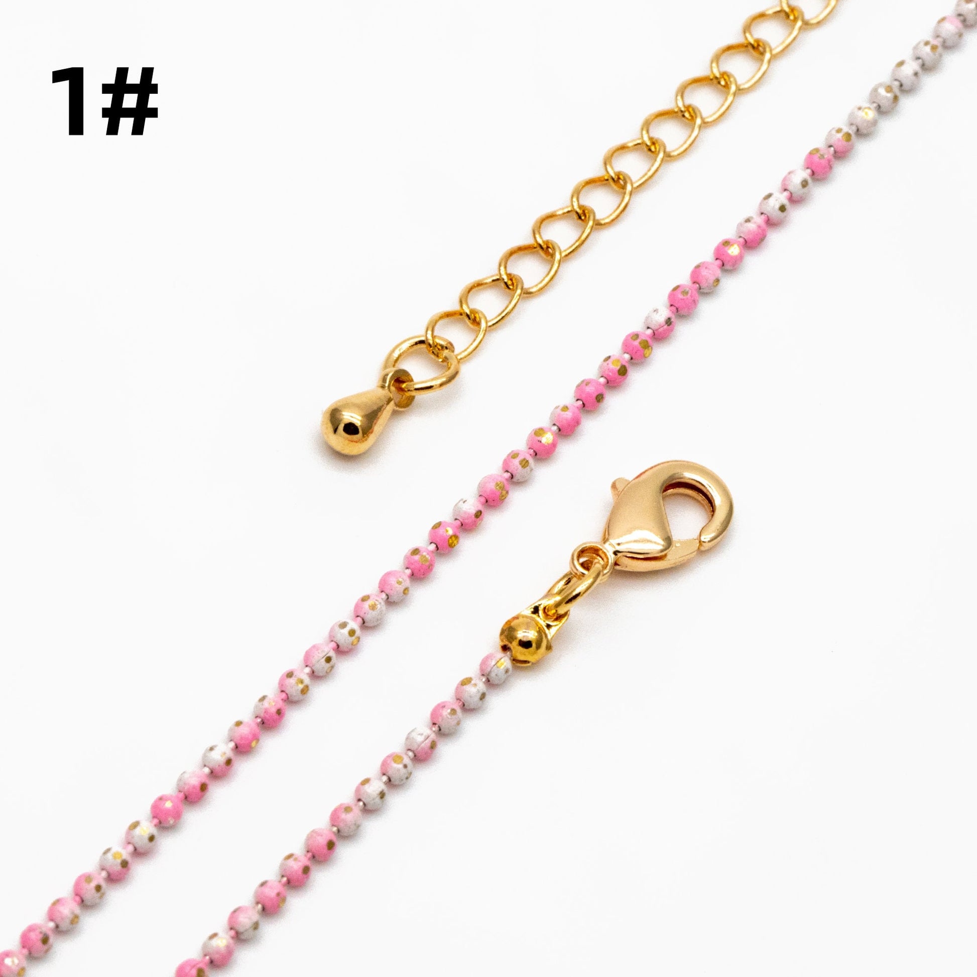 Gold Faceted Ball Beaded Chain, Finished Bracelet/ Anklet/ Necklace with Extender Chain, Ready to Wear (#LK-256)