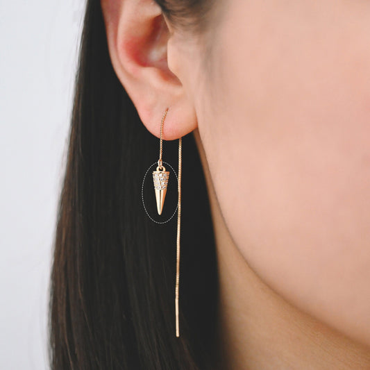 4pcs CZ Micro Pave Spike Charm Stud Charm, Pave Cone Charm, Jewelry Supplies, DIY Jewelry, Spike Necklace Bracelet Earring Charm (GB-2041)