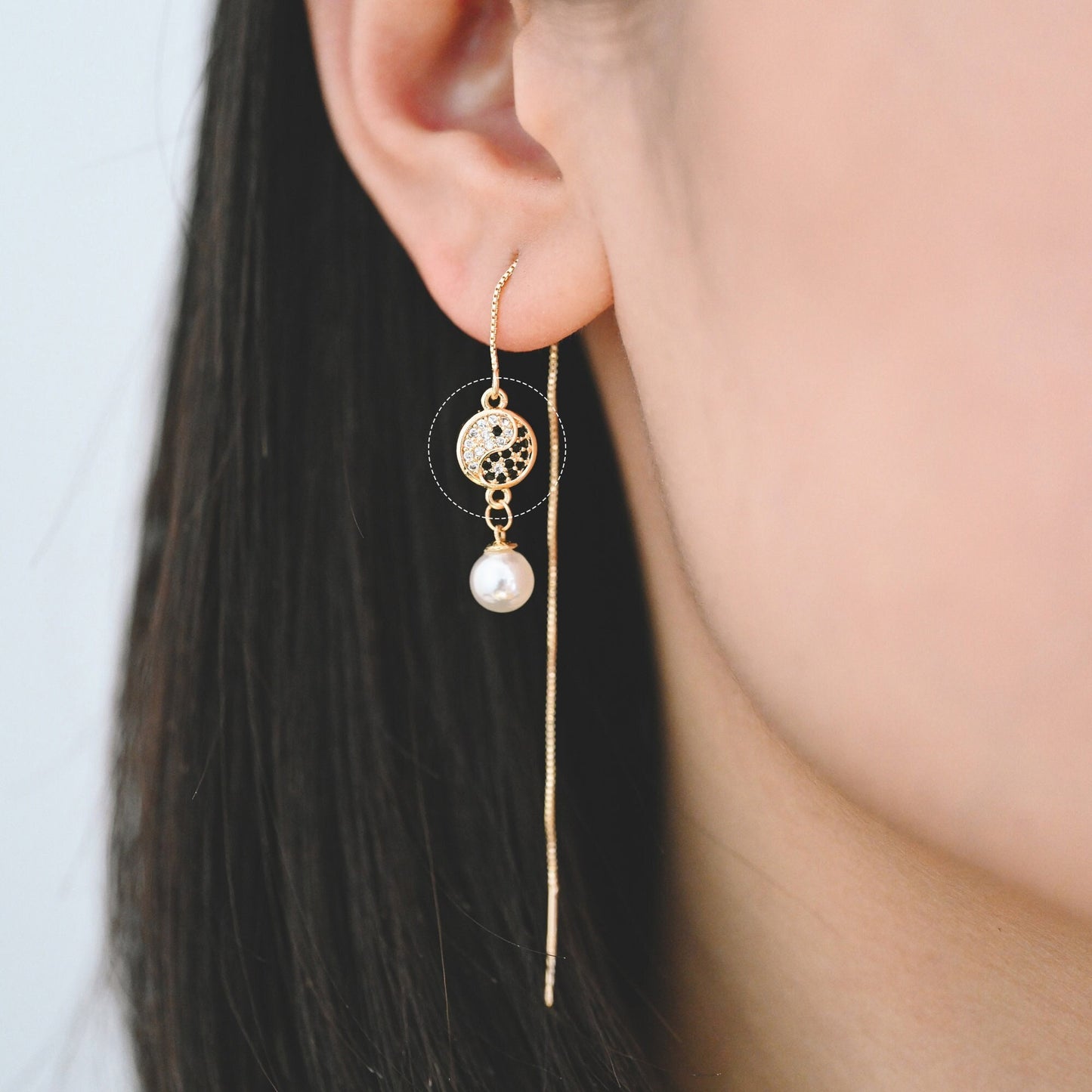 4pcs CZ Pave Gold Yin Yang Connector, Taoism Connector, Eight Diagrams Charm, Tai Chi Charm, Nepalese Charm, Yoga Jewelry (GB-2044)