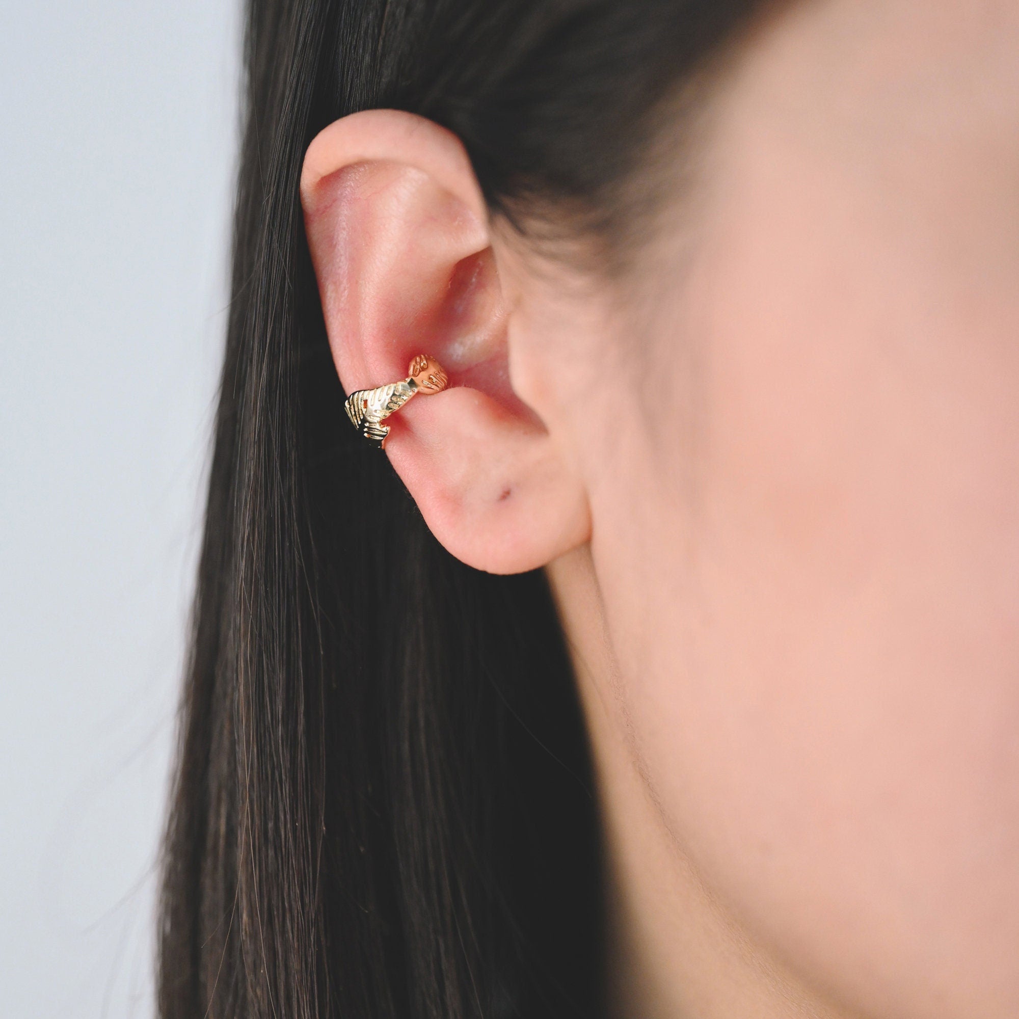 10pcs Gold Leaf Ear Cuffs, Gold plated Brass Earcuff Earring (GB-2826-J)