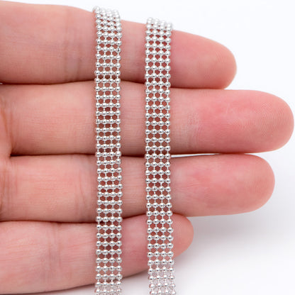 Gold/ Silver tone Multi Strand Ball Chains, Gold/ Rhodium plated Brass Beaded Chain Wholesale (#LK-233)/ 1 Meter=3.3 ft