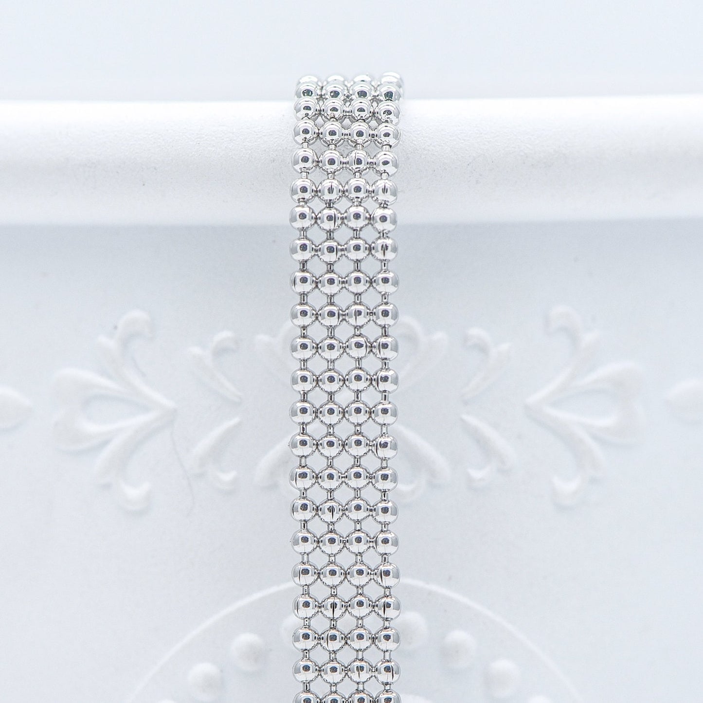 Gold/ Silver tone Multi Strand Ball Chains, Gold/ Rhodium plated Brass Beaded Chain Wholesale (#LK-233)/ 1 Meter=3.3 ft