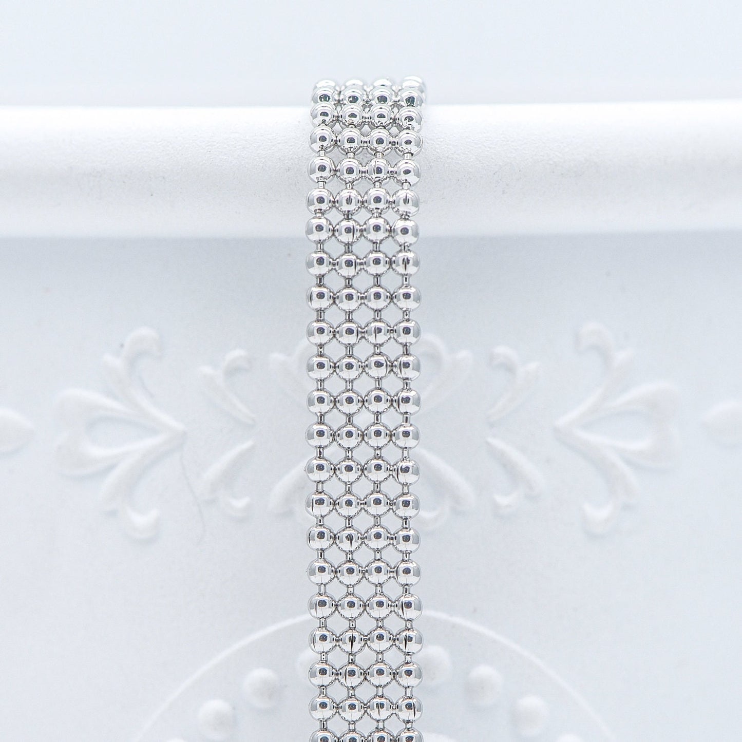 Gold/ Silver tone Multi Strand Ball Chains, Gold/ Rhodium plated Brass Beaded Chain Wholesale (#LK-233)/ 1 Meter=3.3 ft