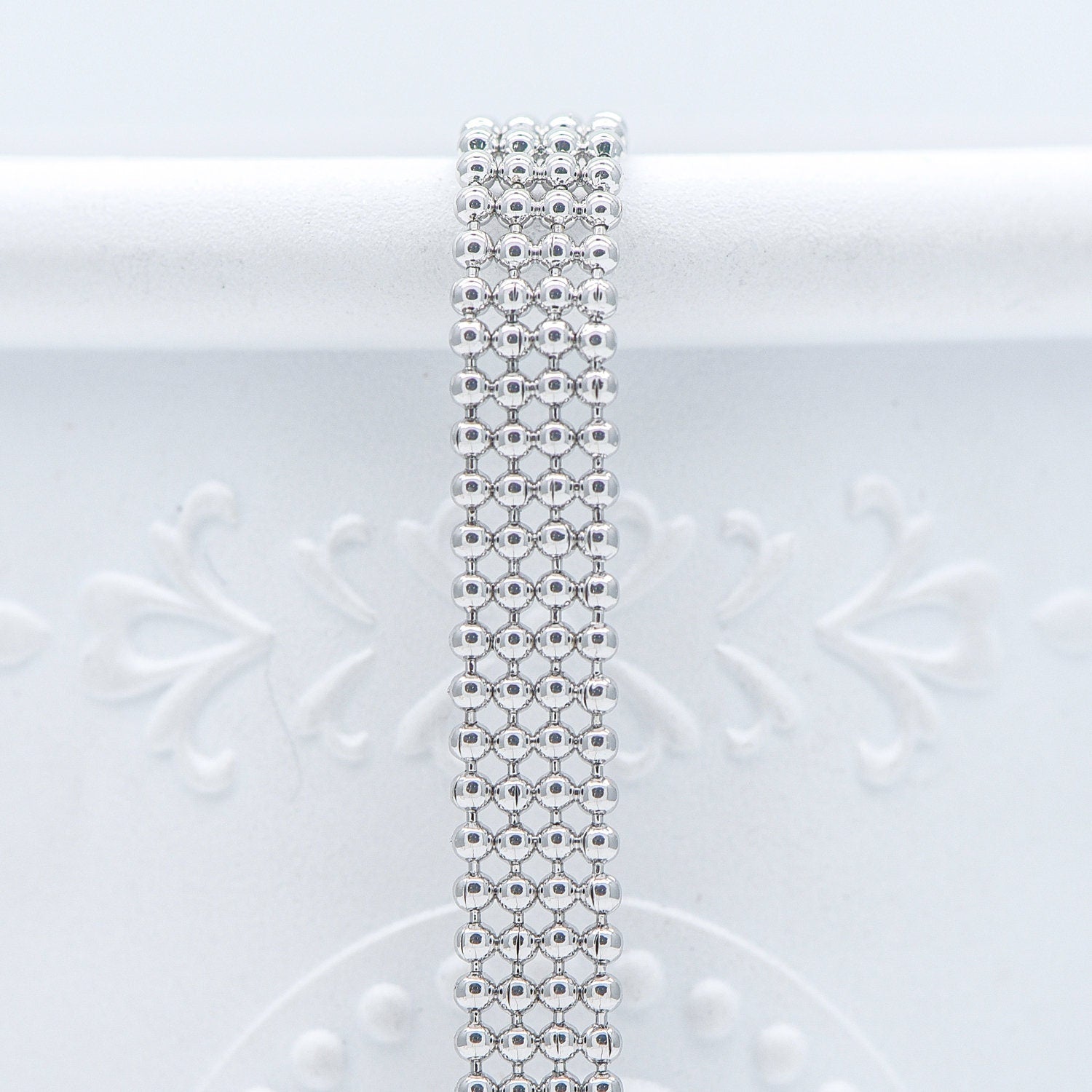 Gold/ Silver tone Multi Strand Ball Chains, Gold/ Rhodium plated Brass Beaded Chain Wholesale (#LK-233)/ 1 Meter=3.3 ft