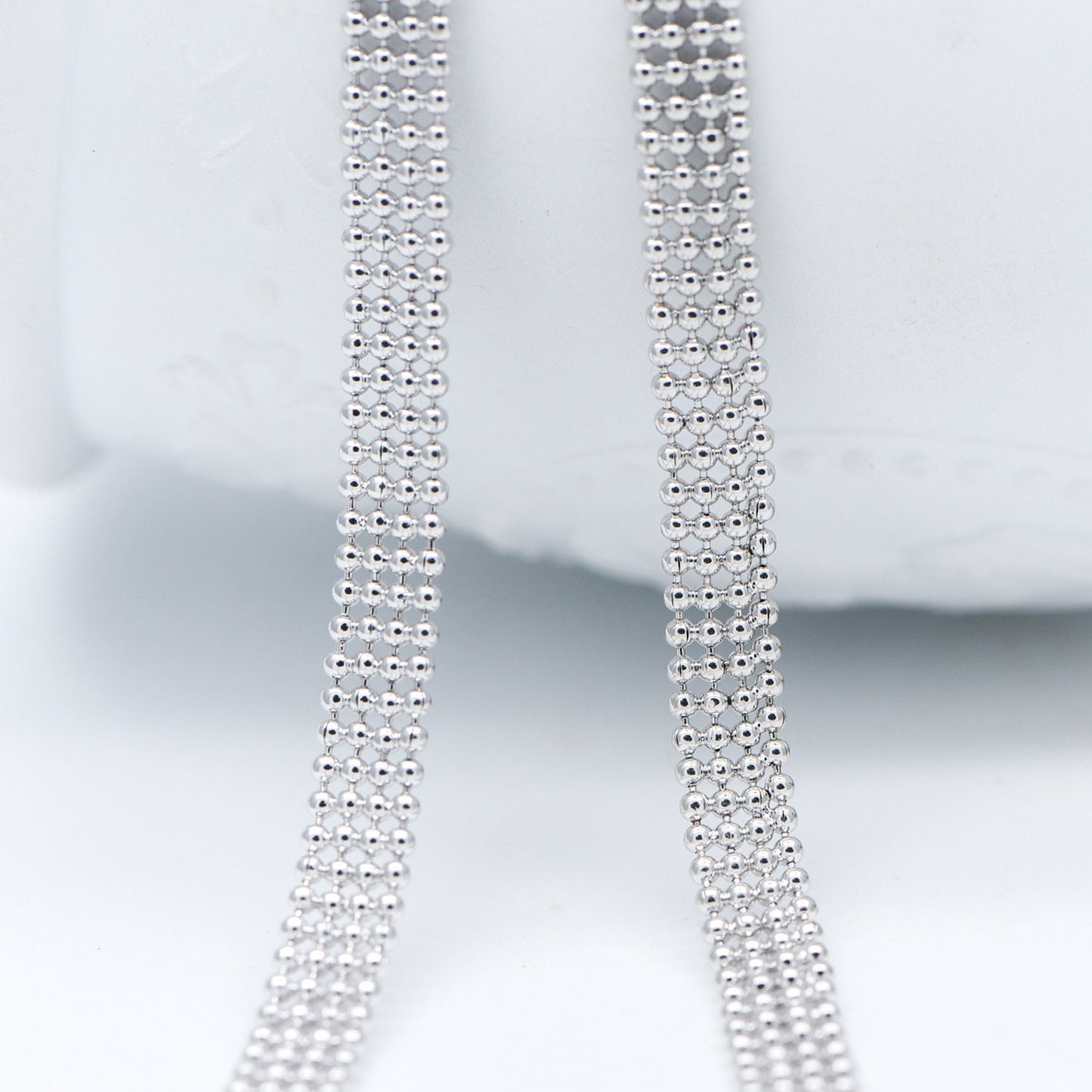 Gold/ Silver tone Multi Strand Ball Chains, Gold/ Rhodium plated Brass Beaded Chain Wholesale (#LK-233)/ 1 Meter=3.3 ft