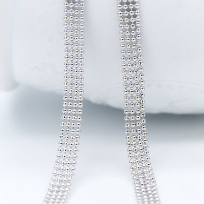 Gold/ Silver tone Multi Strand Ball Chains, Gold/ Rhodium plated Brass Beaded Chain Wholesale (#LK-233)/ 1 Meter=3.3 ft