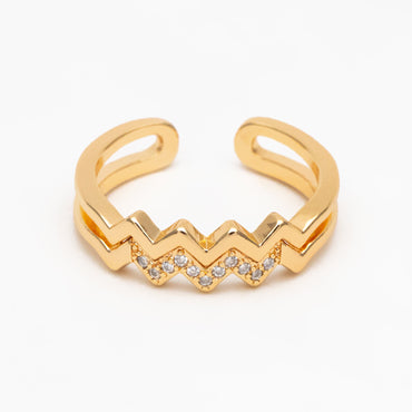 4pcs Double Gold Twist Wavy Ring, Gold band stacking ring, Delicate finger ring, Gold wave rings (#GB-2706)