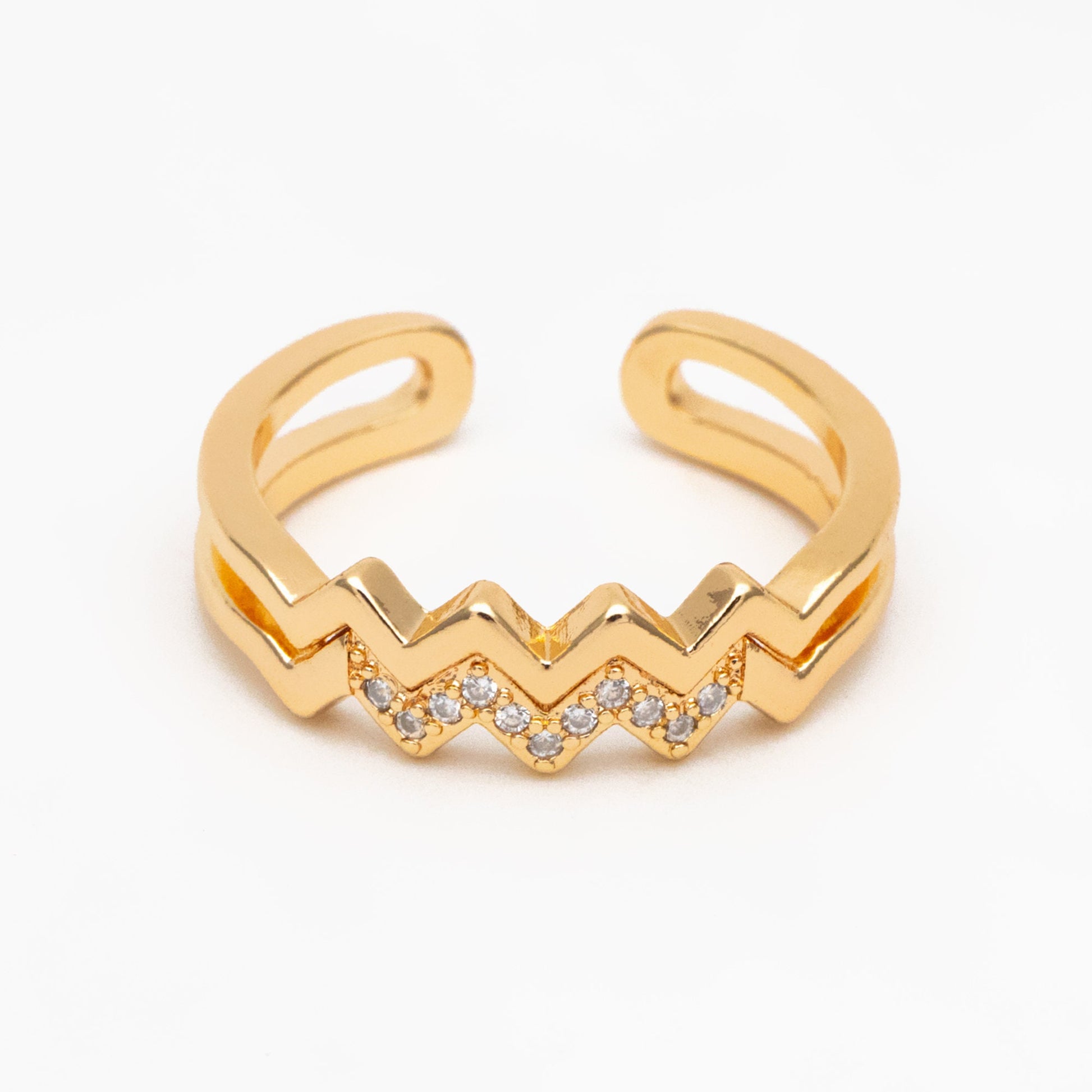 4pcs Double Gold Twist Wavy Ring, Gold band stacking ring, Delicate finger ring, Gold wave rings (#GB-2706)