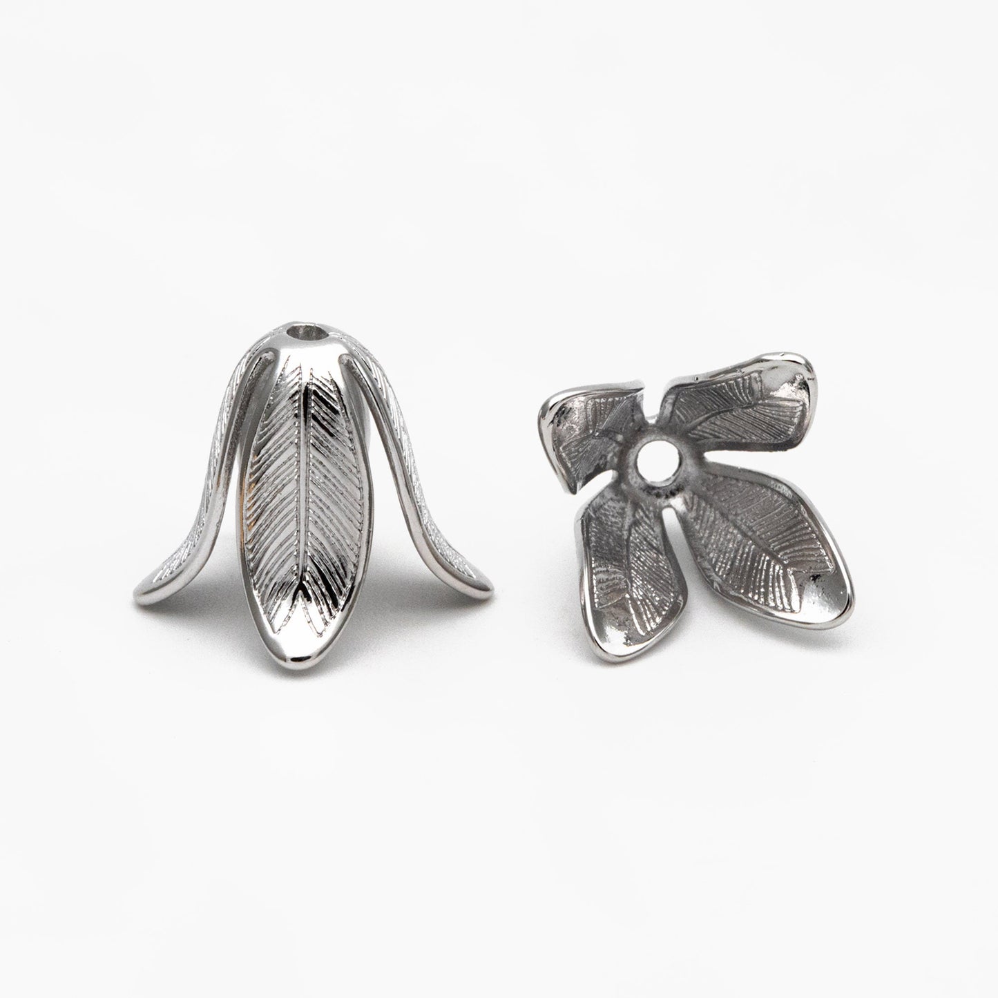 10pcs Gold/ Silver Flower Bead Caps 23x18mm, Gold/ Rhodium plated Brass Floral Tassel Caps (GB-1080)