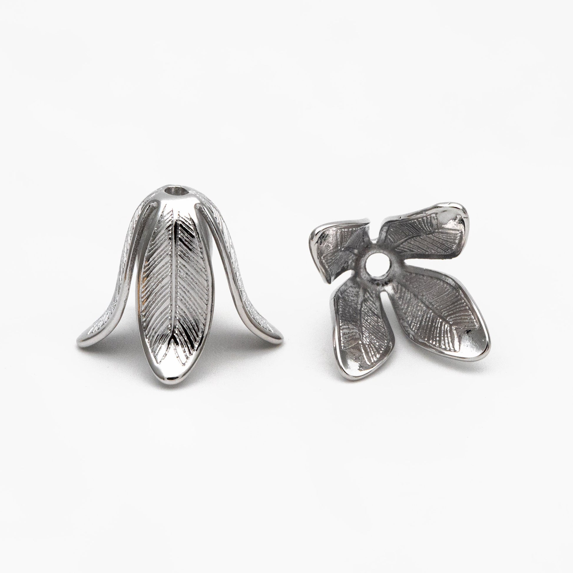 10pcs Gold/ Silver Flower Bead Caps 23x18mm, Gold/ Rhodium plated Brass Floral Tassel Caps (GB-1080)