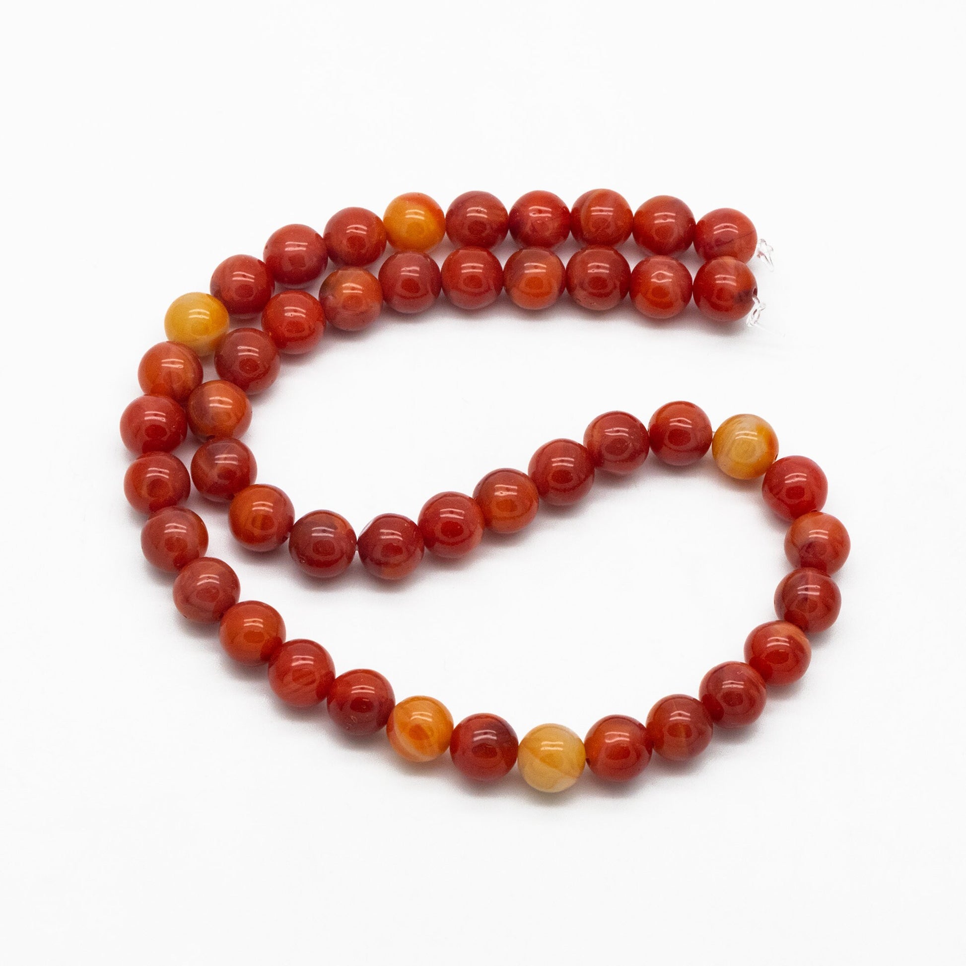 45pcs Smooth Round Glass beads 8mm, Faux Gemstone Beads, Imitation Natural Stone (GM-050)
