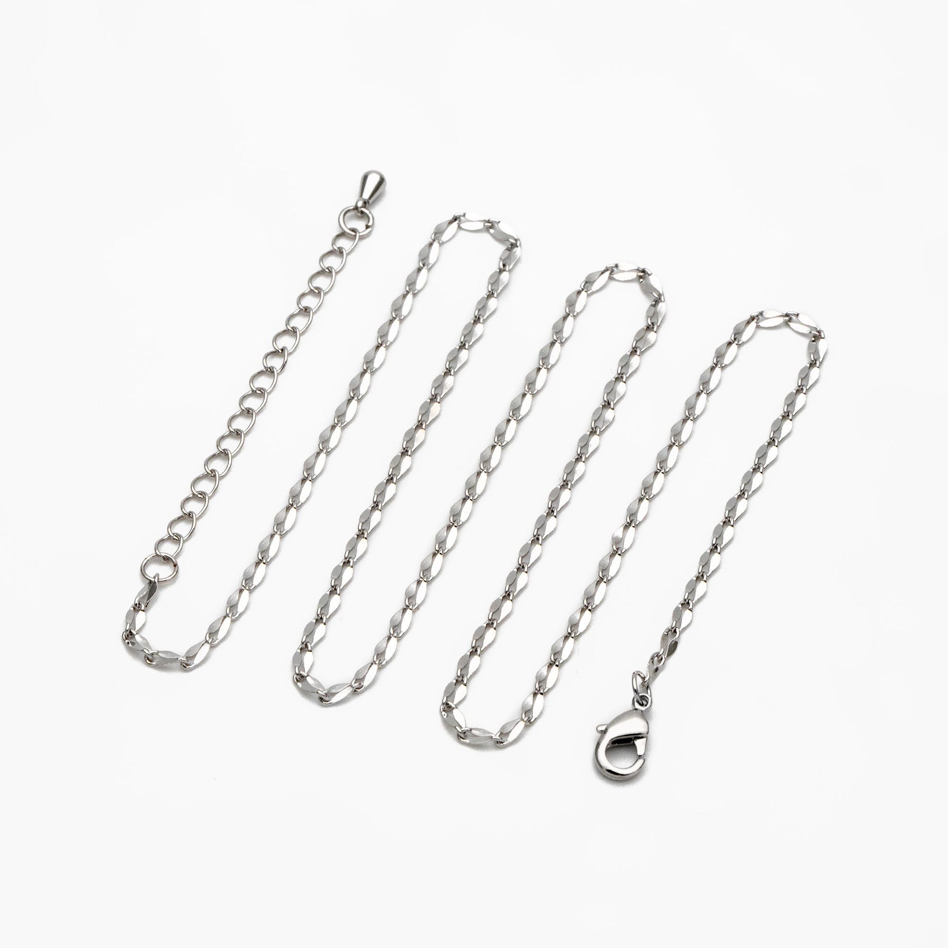 Gold/ Silver Tone Double Bar Linked Chains, Finished Bracelet/ Anklet/ Necklace with Extender Chain, Ready to Wear (#LK-178)