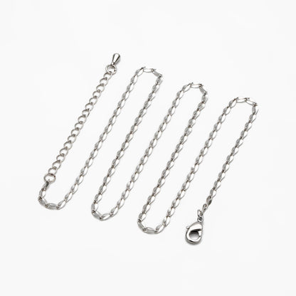 Gold/ Silver Tone Double Bar Linked Chains, Finished Bracelet/ Anklet/ Necklace with Extender Chain, Ready to Wear (#LK-178)