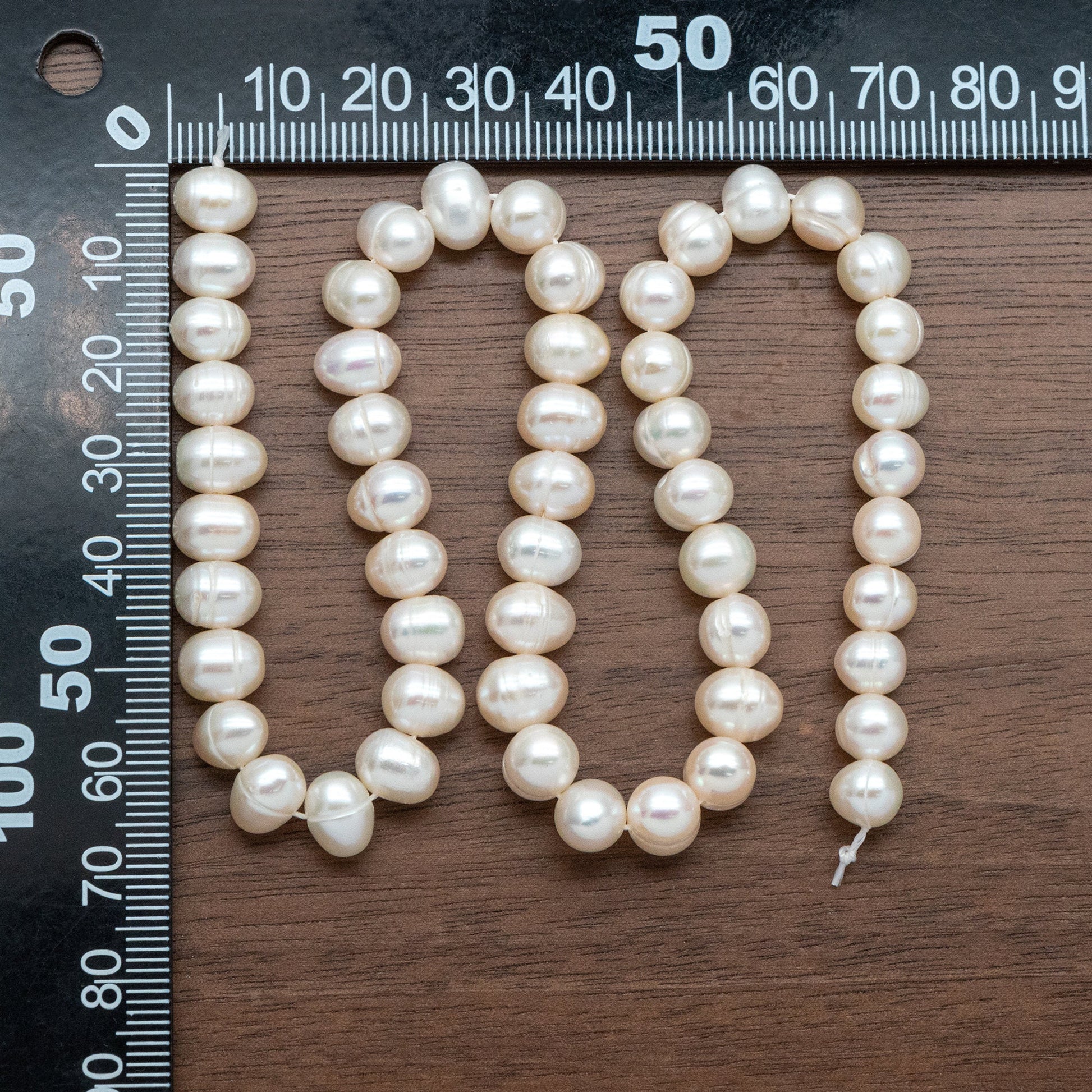 Freshwater Potato Pearls 7x9mm, Natural White Oval Pearls, Loose Pearl Beads Wholesale - (PL-82)/ 15" strand