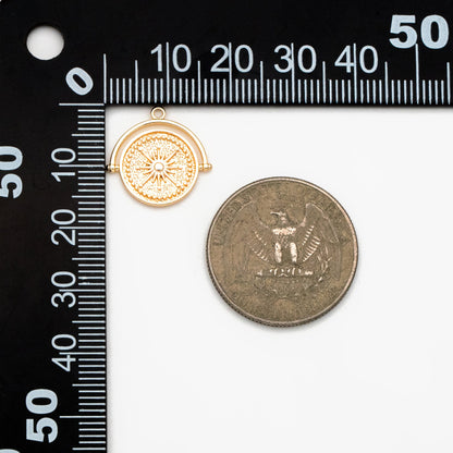 10pcs Gold Compass Charms 17x17mm, 18K Gold plated Brass, Travel Charms, Nautical Charms (GB-4432)