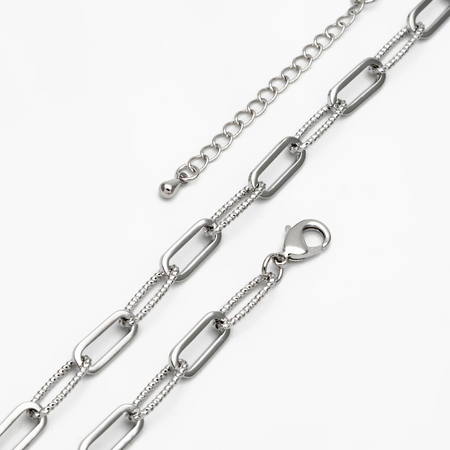 Gold/ Silver Oval Link Chain 5.5mm, Finished Bracelet/ Anklet/ Necklace with Extender Chain, Ready to Wear (#LK-409)
