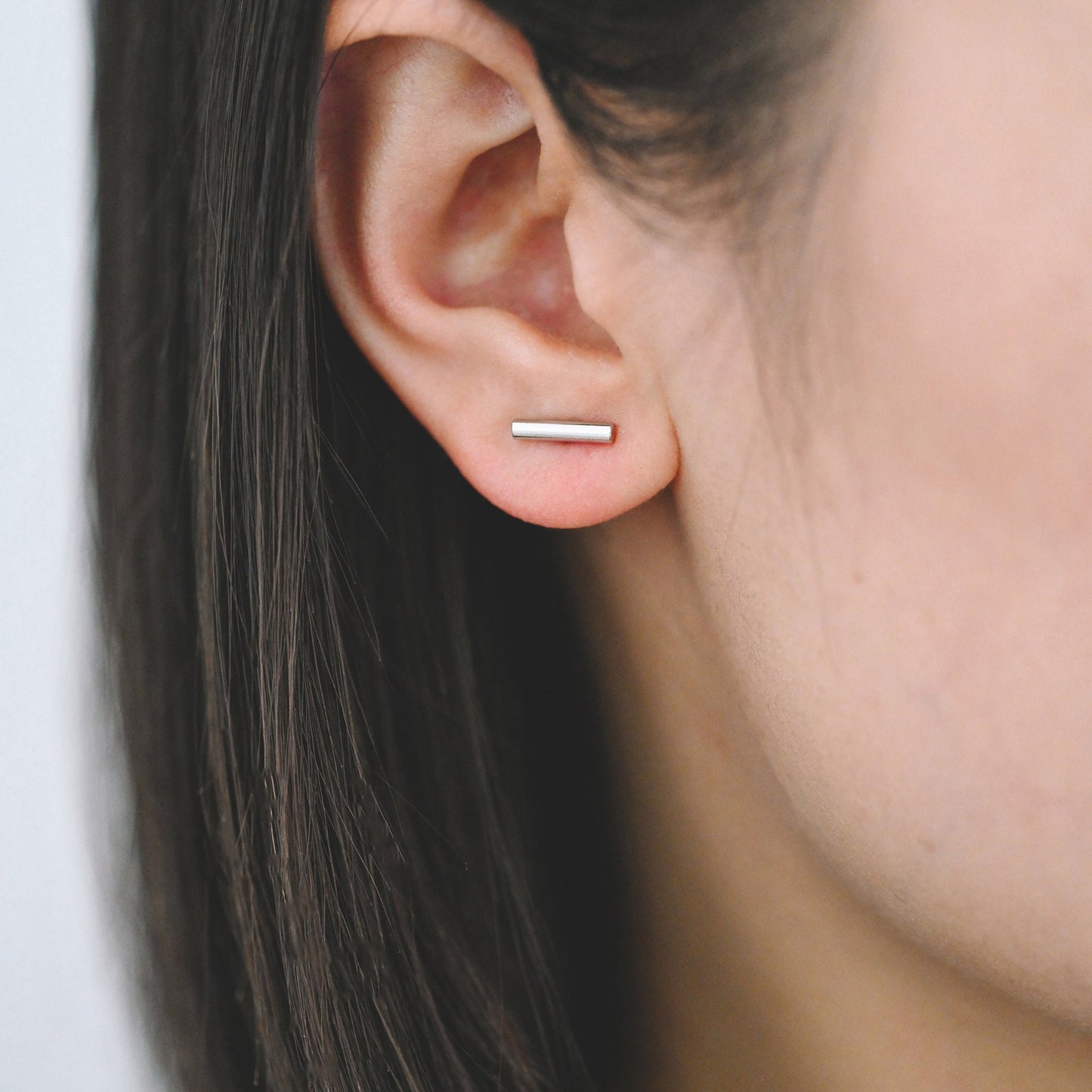 10pcs Gold/ Silver Tone Bar Ear Studs, Gold/ Rhodium plated Brass Stick Earrings (#GB-2369)