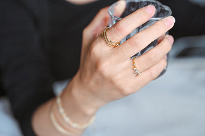 4pcs Gold Crown of Thorns Ring, Dainty Rings, Modern Style Ring, Fashion Jewelry (#GB-2829)