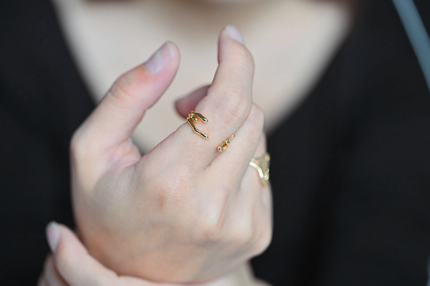 4pcs Gold Triple Band Ring, Everyday Ring, Modern Style Ring, Fashion Rings, Minimalist Ring (#GB-3629)