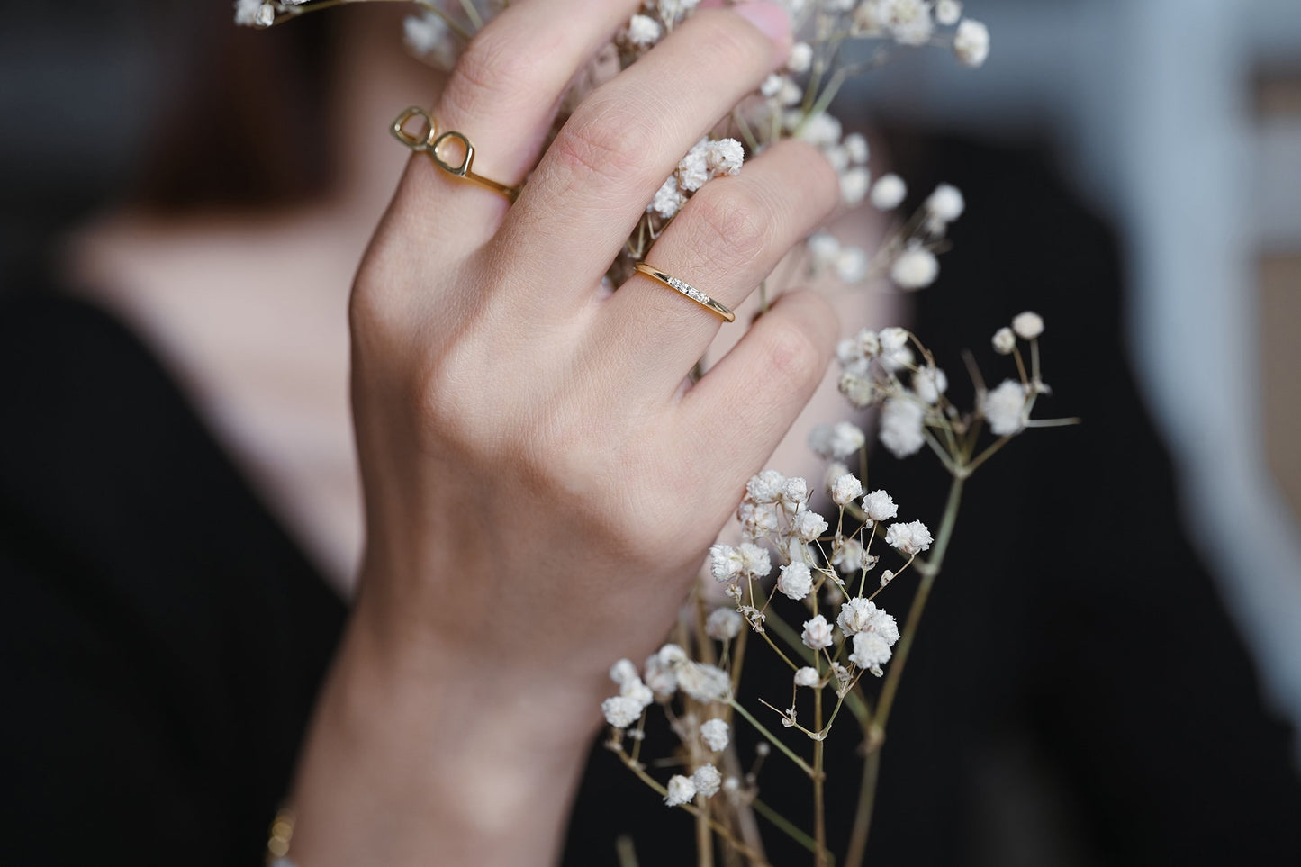 4pcs CZ Pave Minimalist Ring, Dainty Gold/ Silver Ring, Thin Ring, Stackable Ring (#GB-3663)