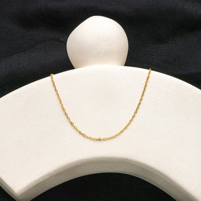 Adjustable Sterling Silver Necklace, 1.4mm Dainty Cable Chain, Gold/ Rhodium plated .925 Silver, Ready to Wear (CY-041)