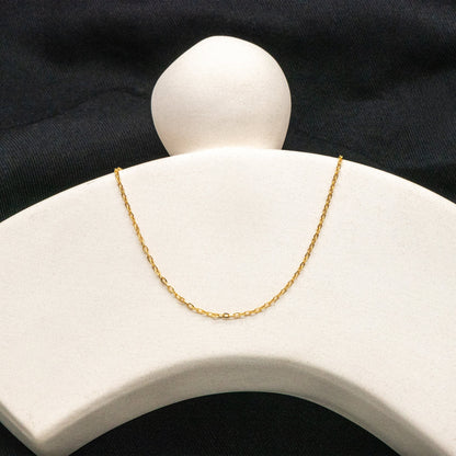 Adjustable Sterling Silver Necklace, 1.4mm Dainty Cable Chain, Gold/ Rhodium plated .925 Silver, Ready to Wear (CY-041)