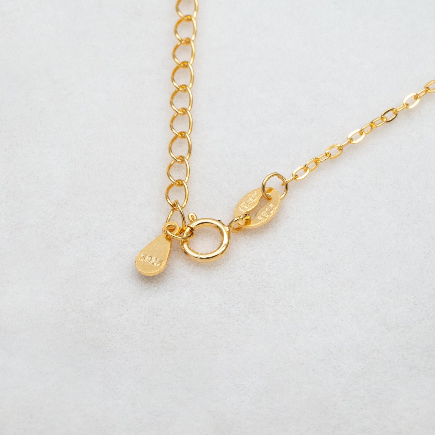 Adjustable Sterling Silver Necklace, 1.4mm Dainty Cable Chain, Gold/ Rhodium plated .925 Silver, Ready to Wear (CY-041)