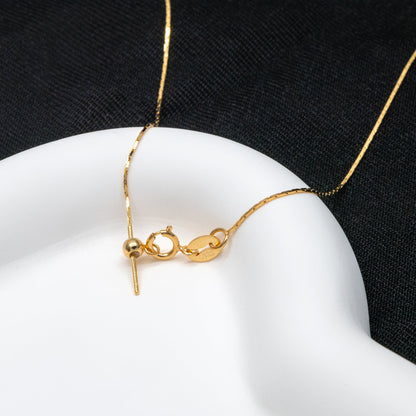 Adjustable Sterling Silver Necklace, 0.5mm Dainty Snake Chain, Gold/ Rhodium plated Finished Chain, 17 Inch Ready to Wear (CY-043)