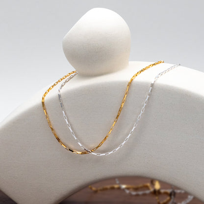 Adjustable Sterling Silver Necklace, 1.2mm Dainty Box Chain, Minimalist Necklace, 16-18 Inch Ready to Wear (CY-045)