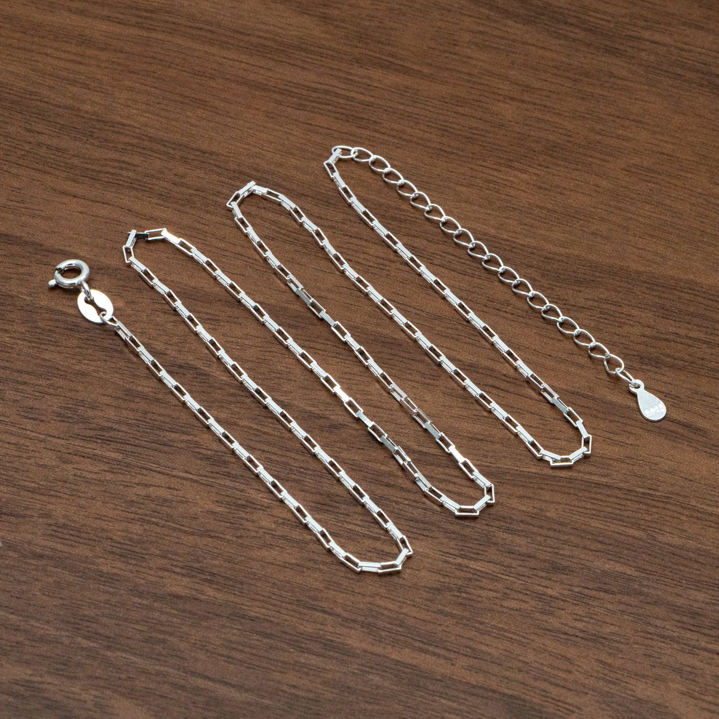 Adjustable Sterling Silver Necklace, 1.2mm Dainty Box Chain, Minimalist Necklace, 16-18 Inch Ready to Wear (CY-045)