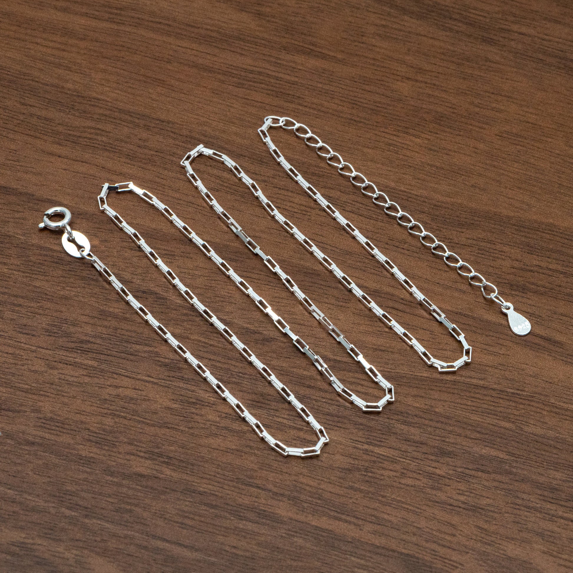 Adjustable Sterling Silver Necklace, 1.2mm Dainty Box Chain, Minimalist Necklace, 16-18 Inch Ready to Wear (CY-045)