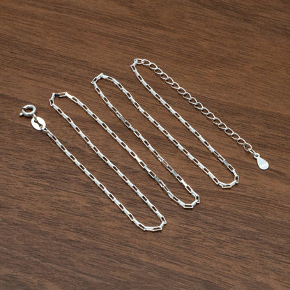 Adjustable Sterling Silver Necklace, 1.2mm Dainty Box Chain, Minimalist Necklace, 16-18 Inch Ready to Wear (CY-045)