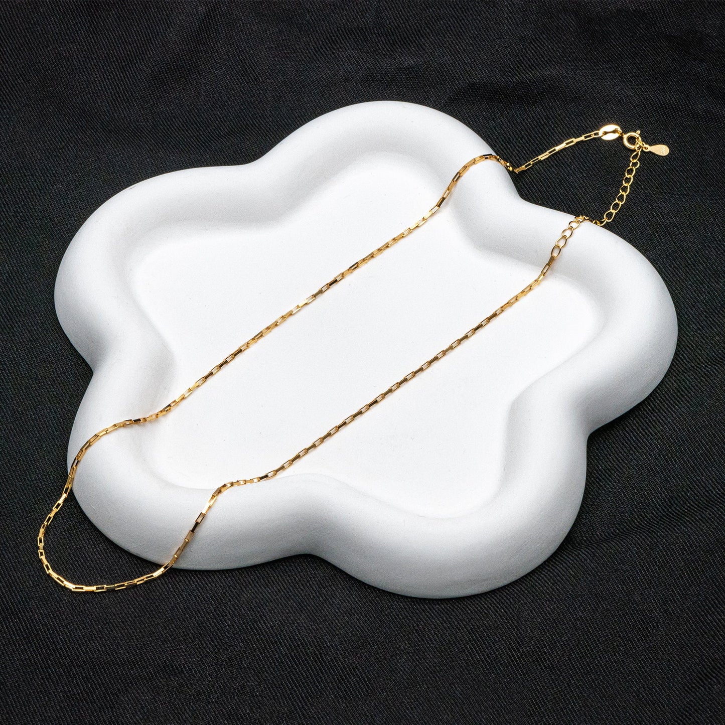 Adjustable Sterling Silver Necklace, 1.2mm Dainty Box Chain, Minimalist Necklace, 16-18 Inch Ready to Wear (CY-045)