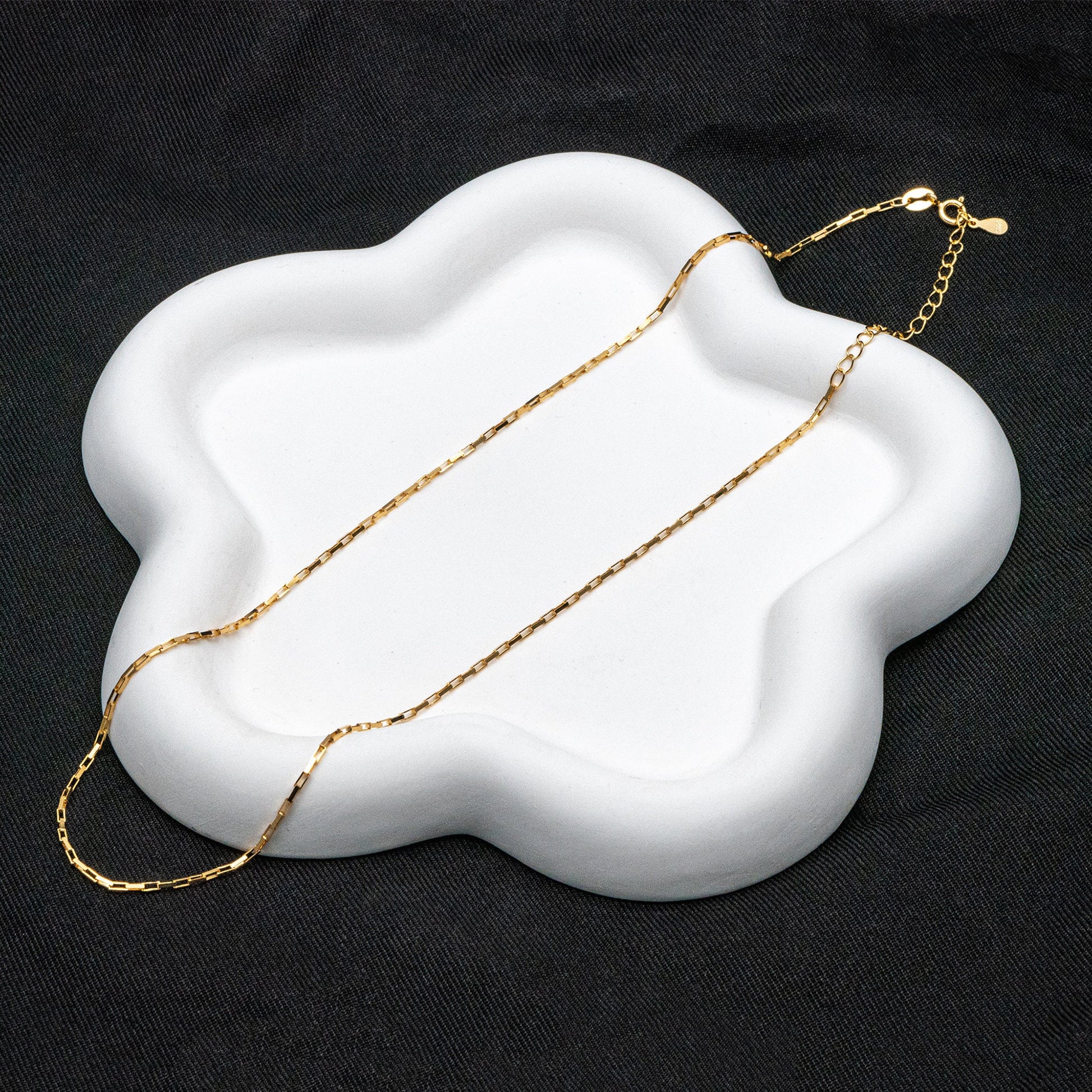 Adjustable Sterling Silver Necklace, 1.2mm Dainty Box Chain, Minimalist Necklace, 16-18 Inch Ready to Wear (CY-045)