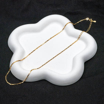 Adjustable Sterling Silver Necklace, 1.2mm Dainty Box Chain, Minimalist Necklace, 16-18 Inch Ready to Wear (CY-045)