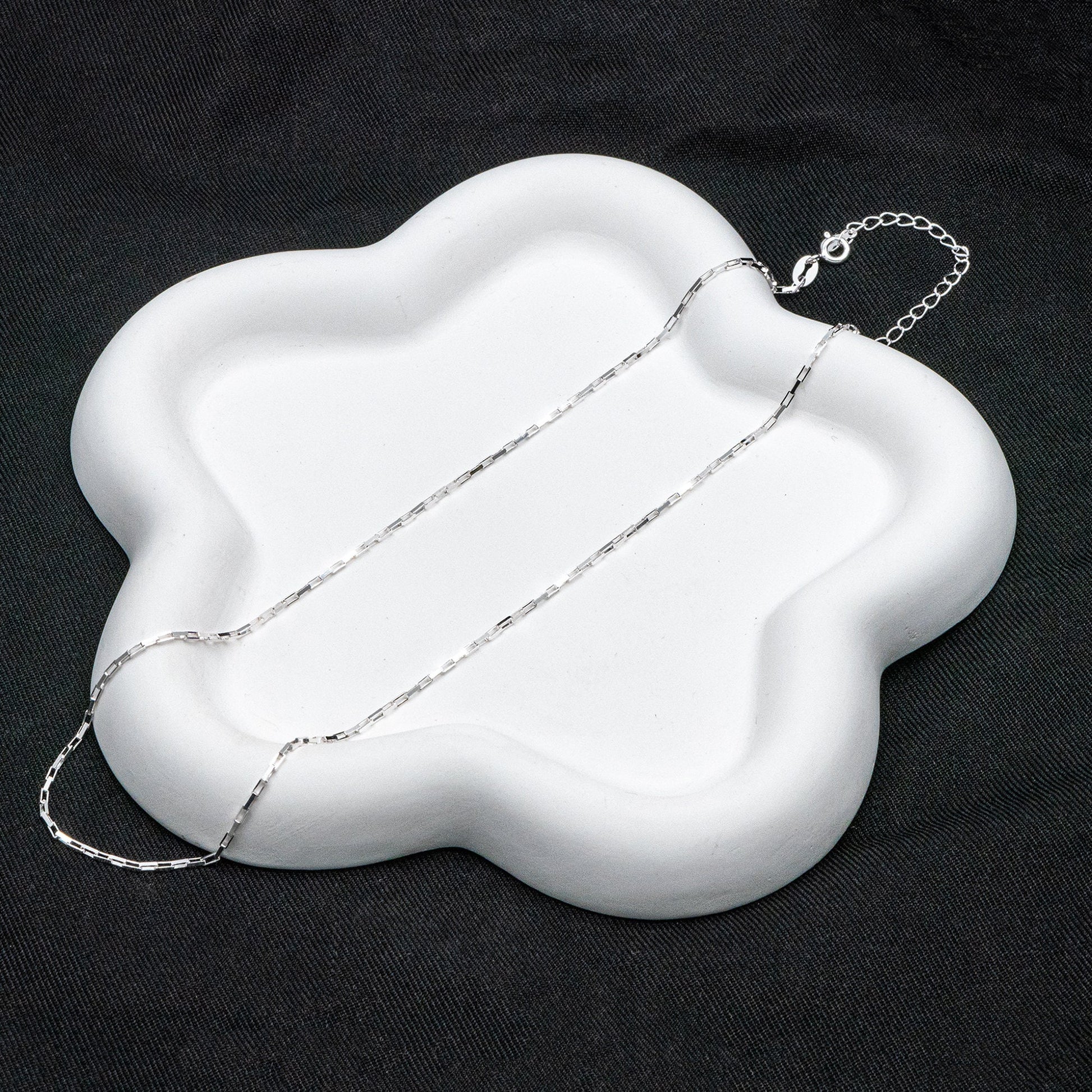 Adjustable Sterling Silver Necklace, 1.2mm Dainty Box Chain, Minimalist Necklace, 16-18 Inch Ready to Wear (CY-045)