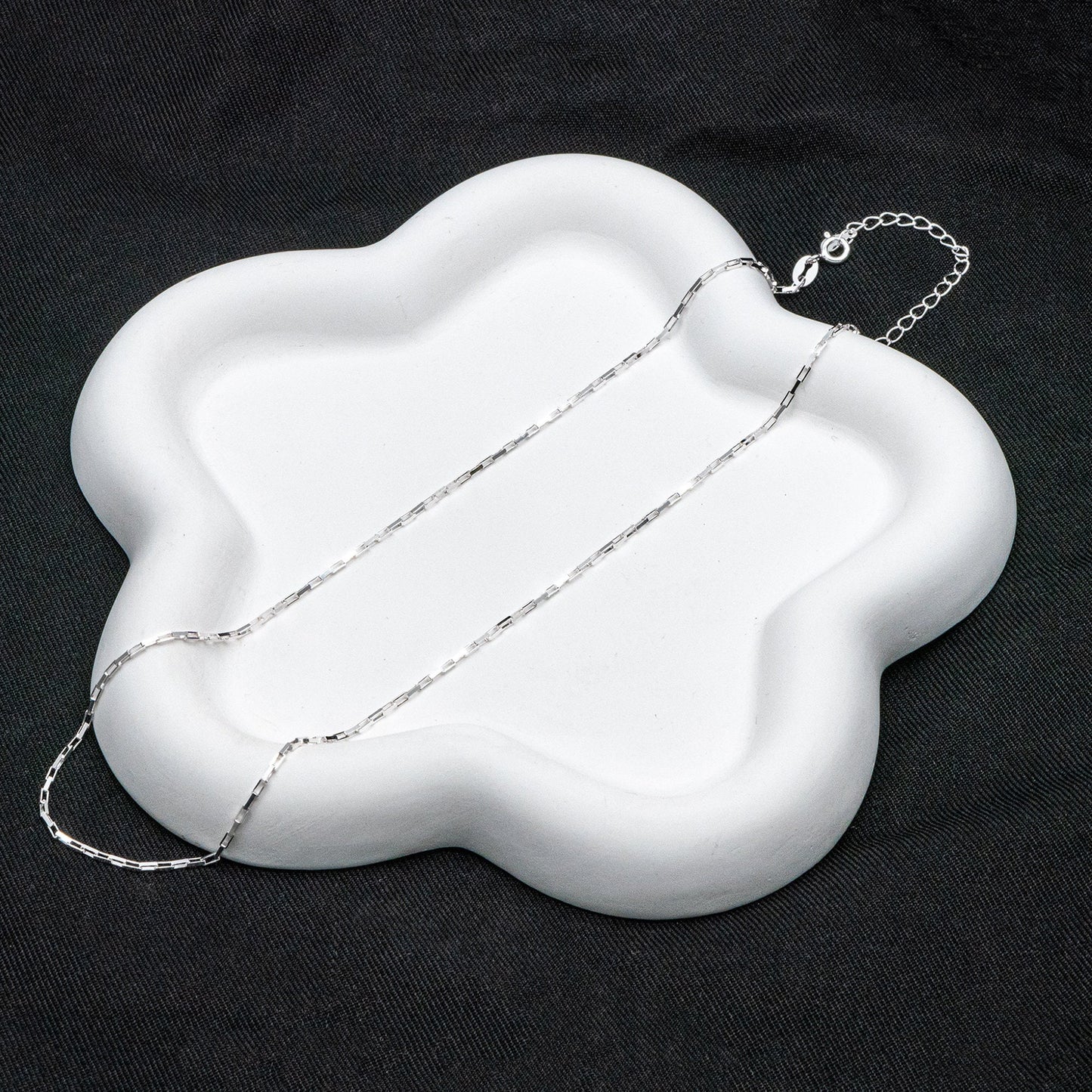 Adjustable Sterling Silver Necklace, 1.2mm Dainty Box Chain, Minimalist Necklace, 16-18 Inch Ready to Wear (CY-045)