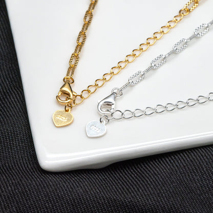 Adjustable Sterling Silver Necklace, 2.6mm Dainty Cable Chain, Minimalist Necklace, 16-18 Inch Ready to Wear (CY-046)