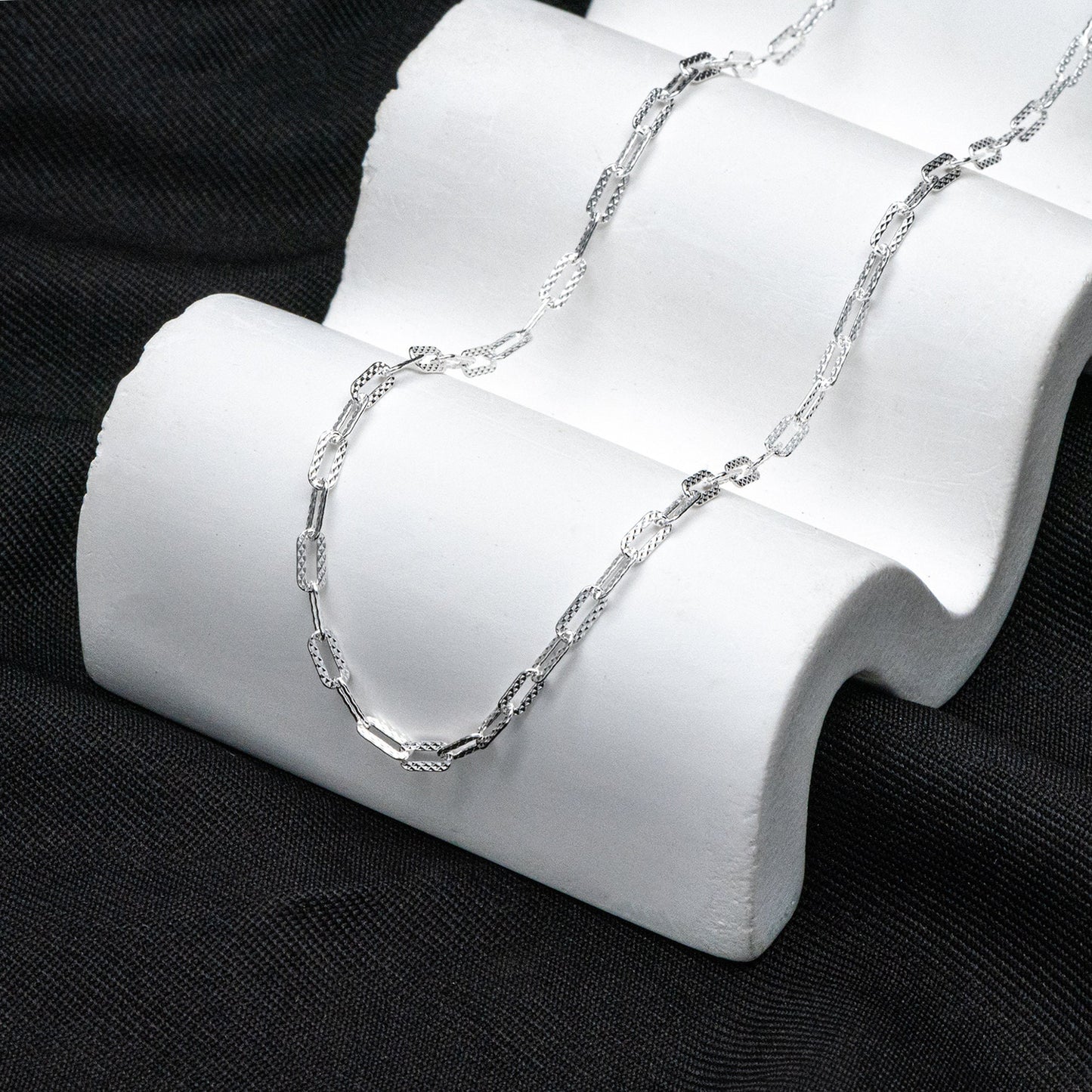 Adjustable Sterling Silver Necklace, 2.6mm Dainty Cable Chain, Minimalist Necklace, 16-18 Inch Ready to Wear (CY-046)