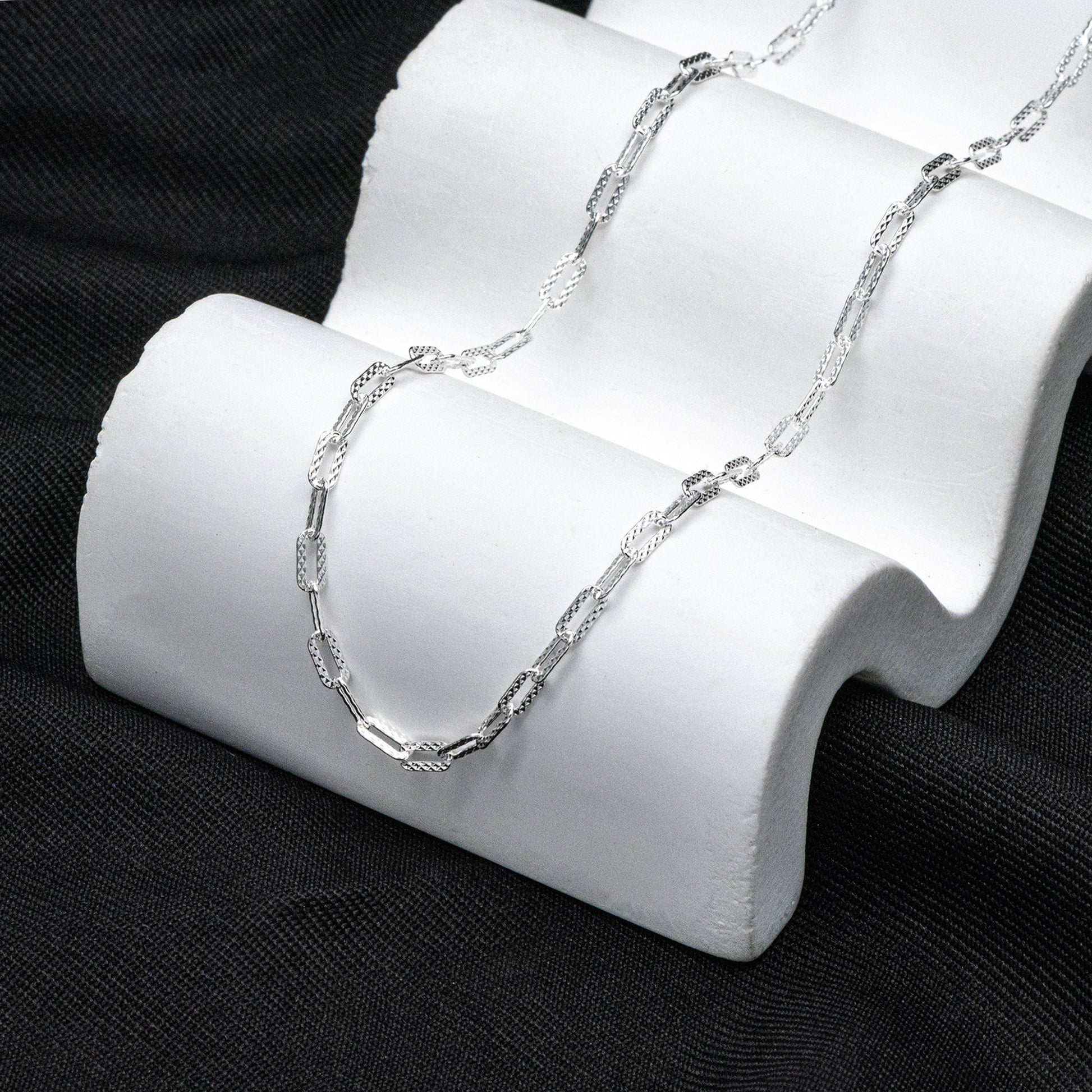 Adjustable Sterling Silver Necklace, 2.6mm Dainty Cable Chain, Minimalist Necklace, 16-18 Inch Ready to Wear (CY-046)