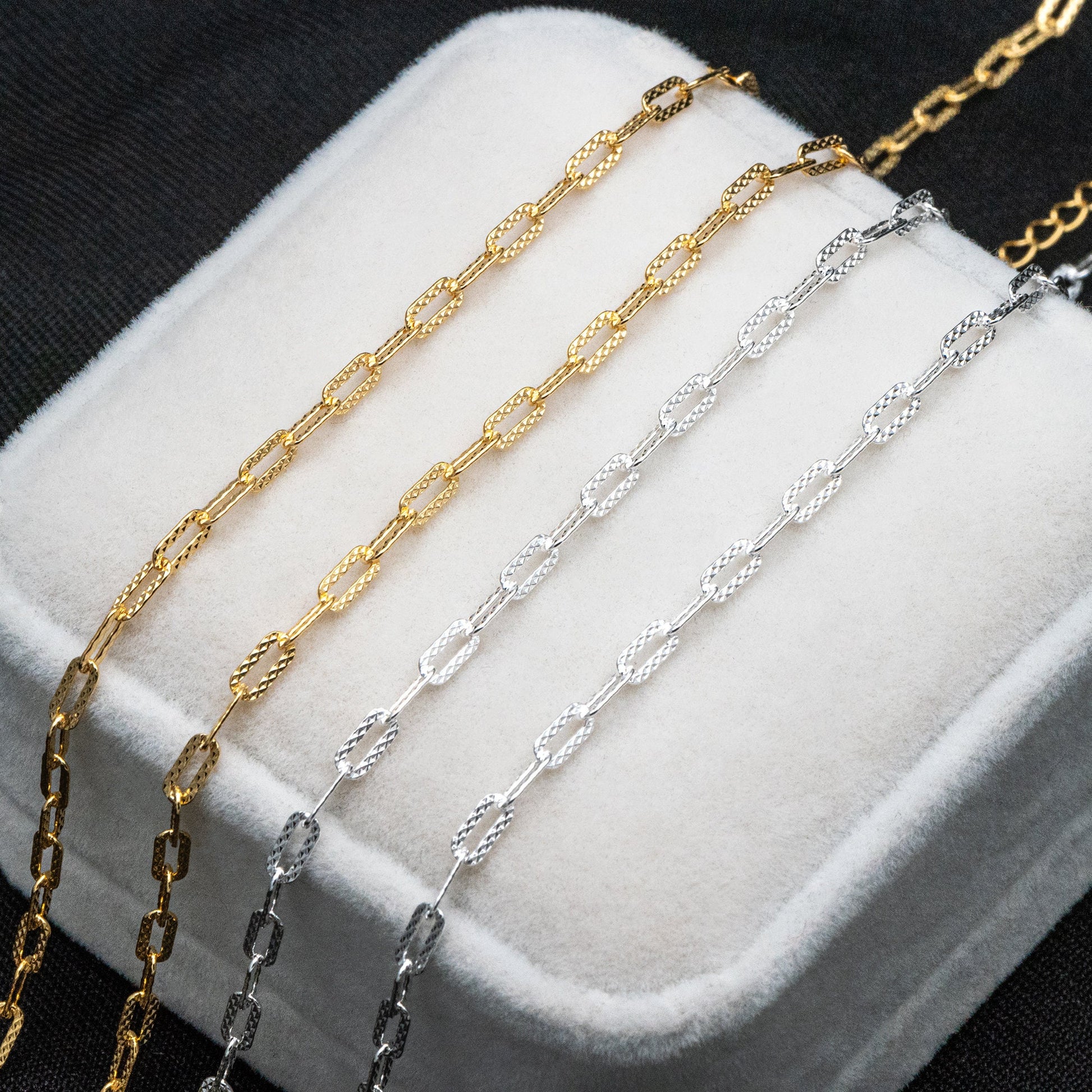 Adjustable Sterling Silver Necklace, 2.6mm Dainty Cable Chain, Minimalist Necklace, 16-18 Inch Ready to Wear (CY-046)