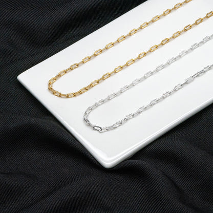 Adjustable Sterling Silver Necklace, 2.6mm Dainty Cable Chain, Minimalist Necklace, 16-18 Inch Ready to Wear (CY-046)
