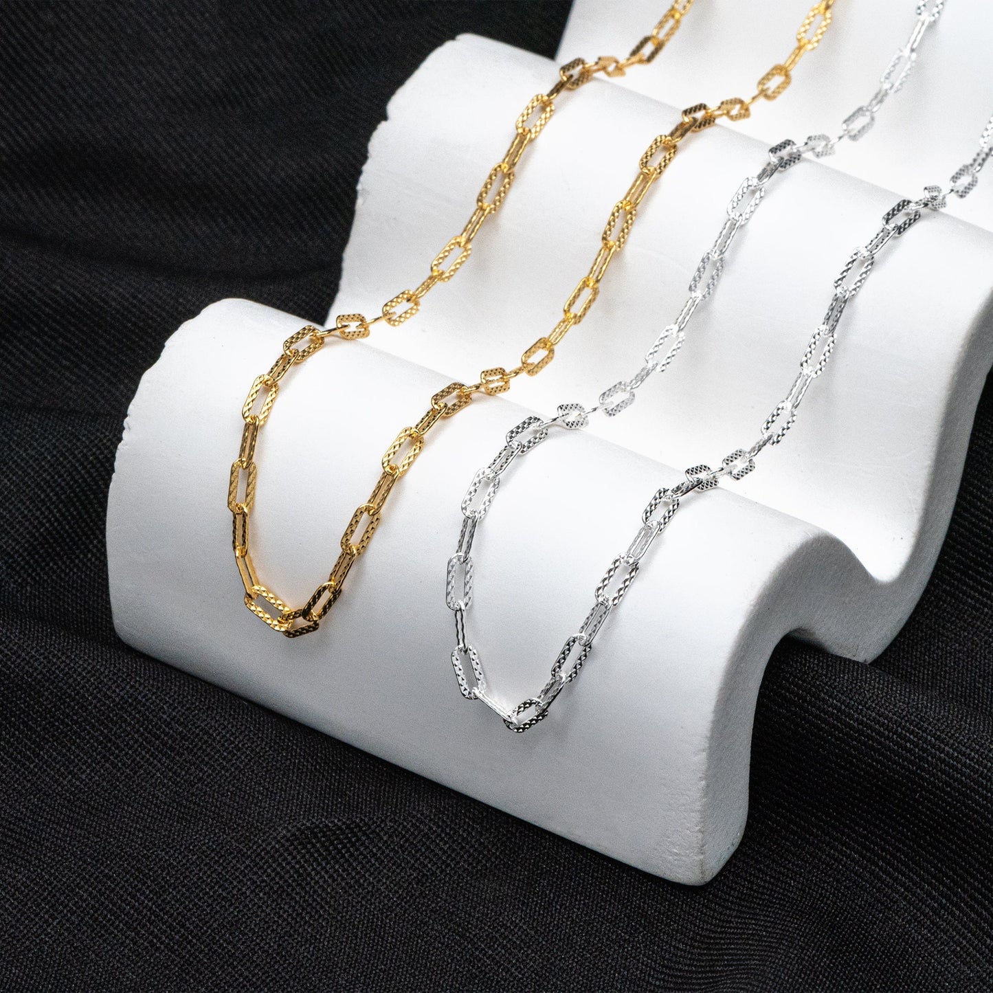 Adjustable Sterling Silver Necklace, 2.6mm Dainty Cable Chain, Minimalist Necklace, 16-18 Inch Ready to Wear (CY-046)