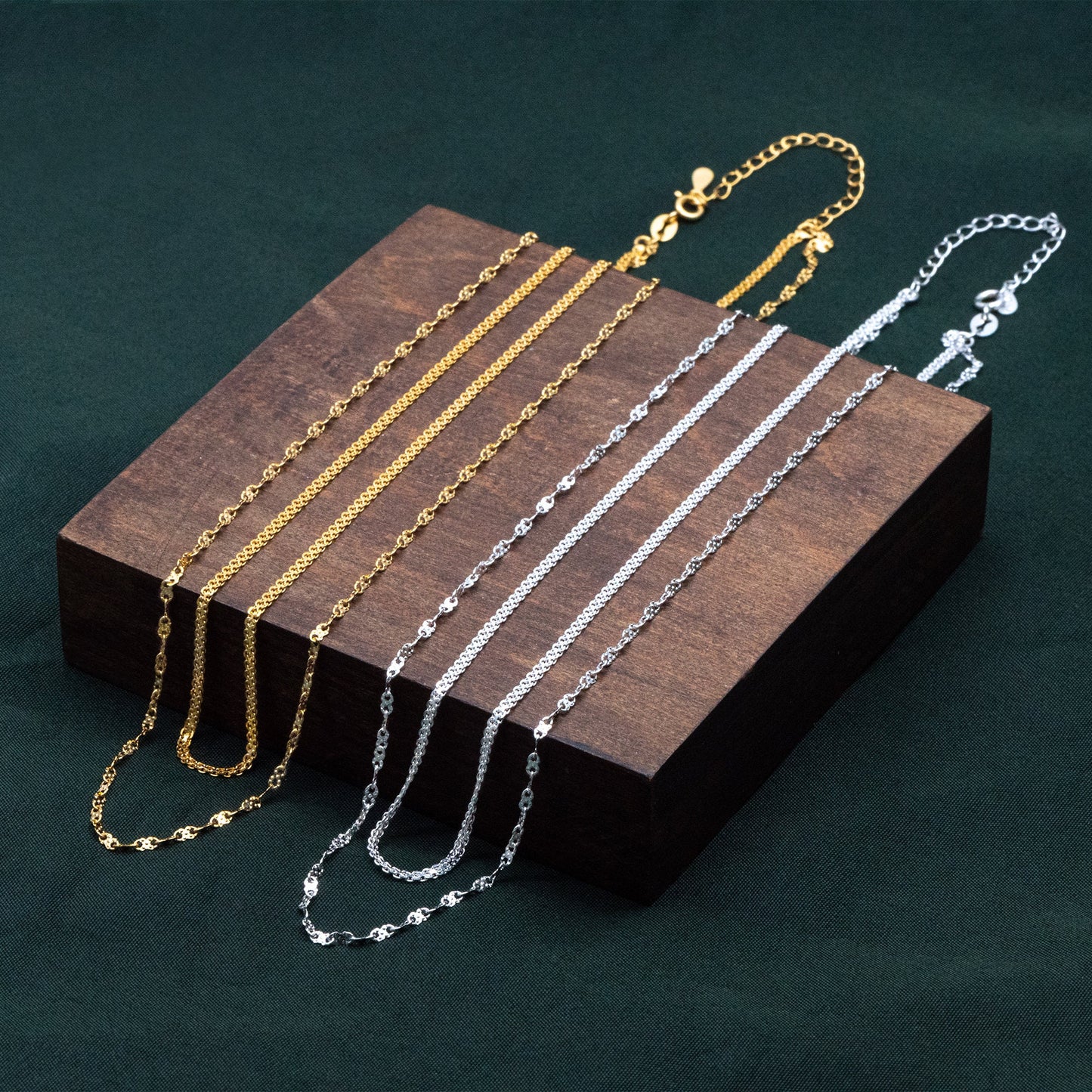 Sterling Silver Double Layer Necklace, Dainty Necklace, Layering Necklaces, Ready to Wear (CY-047)