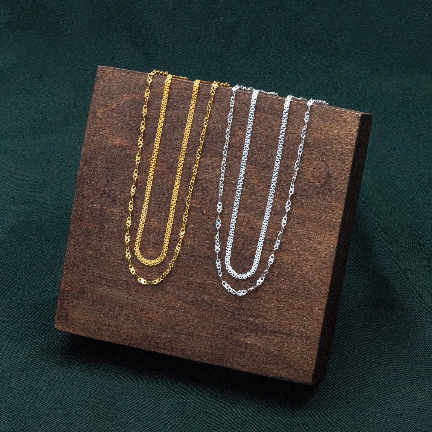 Sterling Silver Double Layer Necklace, Dainty Necklace, Layering Necklaces, Ready to Wear (CY-047)