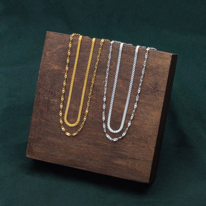 Sterling Silver Double Layer Necklace, Dainty Necklace, Layering Necklaces, Ready to Wear (CY-047)